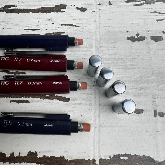 Vintage Berol Automatic TL5 TL7 Drafting Mechanical Pencils 0.7 0.5mm Lot of 4 - Picture 3 of 7